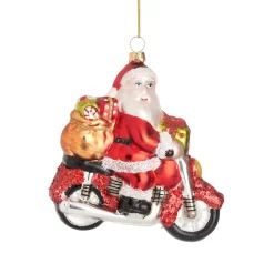 Discount Sass and Belle Santa on a Motorbike Shaped Bauble