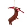 Outlet Sass and Belle Sausage Dog with Candy Cane Hanging Decoration