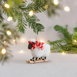 Clearance Sass and Belle Sheep on Skis Hanging Decoration