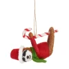 New Sass and Belle Sloth on Candy Cane Felt Decoration