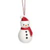 New Sass and Belle Snowman Shaped Ceramic Hanging Decoration