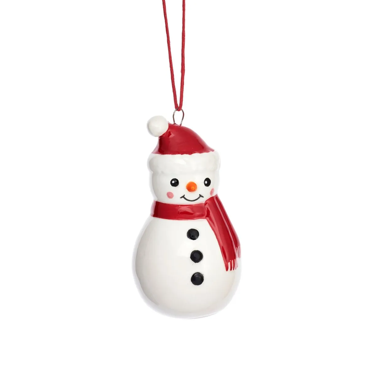 New Sass and Belle Snowman Shaped Ceramic Hanging Decoration