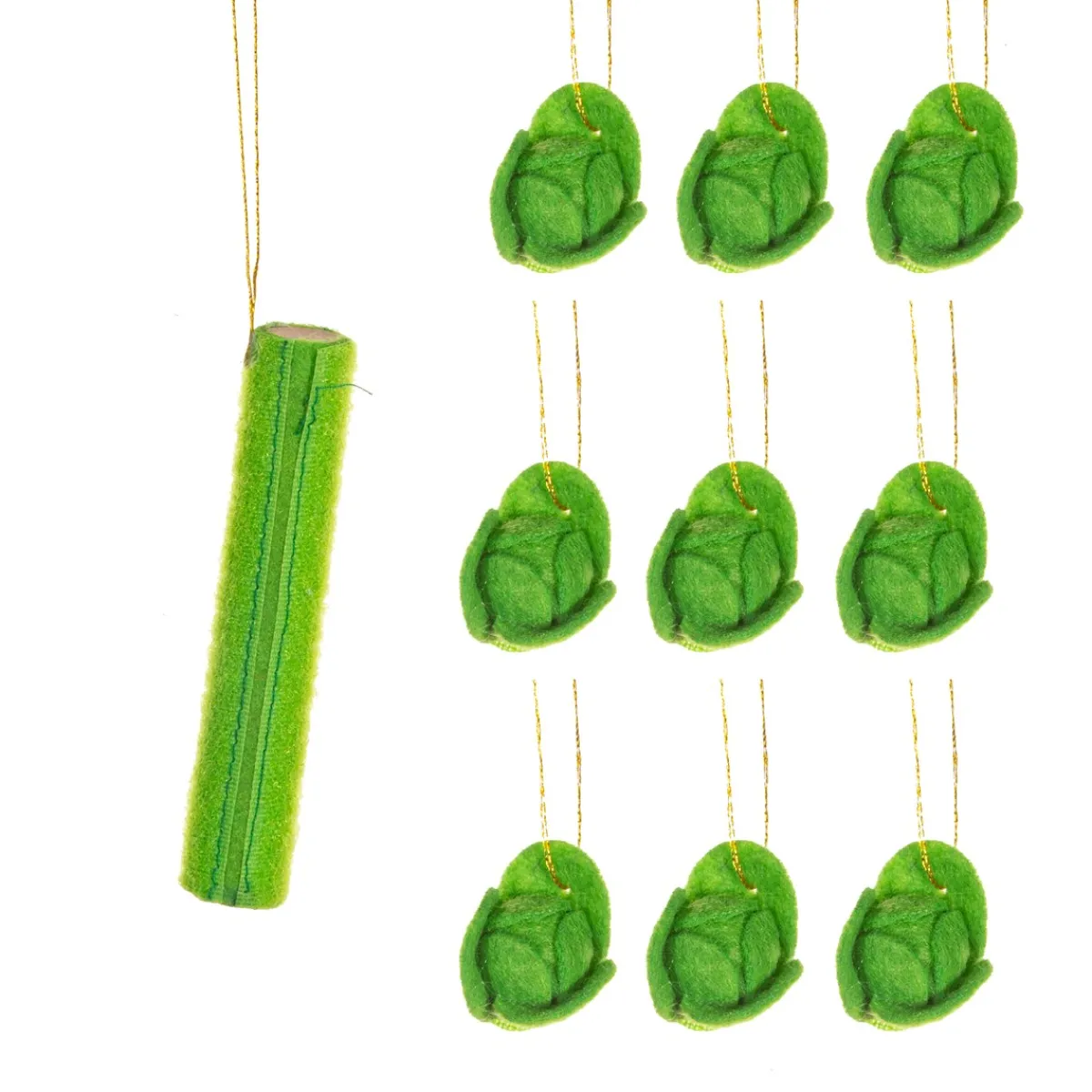 Clearance Sass and Belle Sprout Branch Felt Decorations - Set of 9