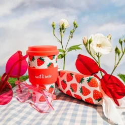 Sale Sass and Belle Strawberry Travel Coffee Cup