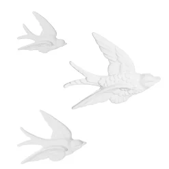 Best Sass and Belle Swallow Wall Decorations White- Set of 3