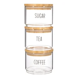 Hot Sass and Belle Tea, Coffee, Sugar Stacking Jars - Set of 3