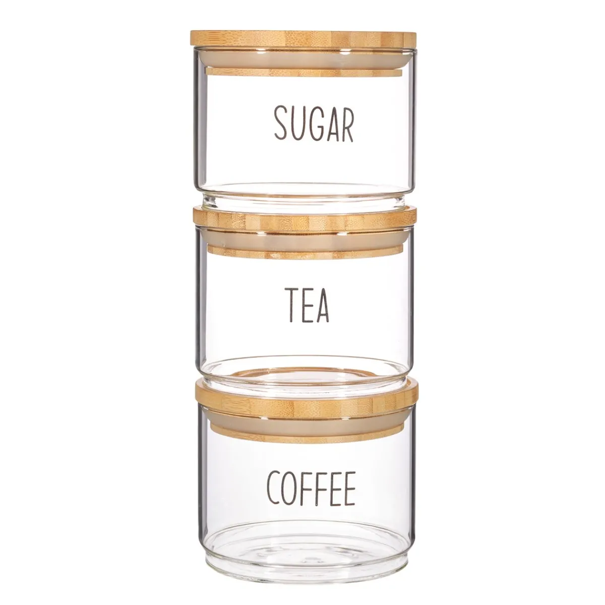 Hot Sass and Belle Tea, Coffee, Sugar Stacking Jars - Set of 3