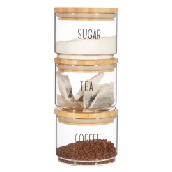 Hot Sass and Belle Tea, Coffee, Sugar Stacking Jars - Set of 3