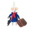 Clearance Sass and Belle Travelling Mouse Felt Decoration