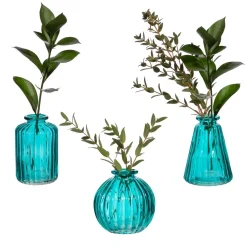 Clearance Sass and Belle Turquoise Glass Bud Vases - Set of 3