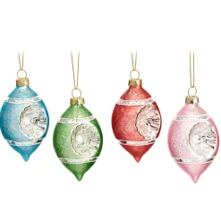 Sass and Belle Vintage Indented Pastel Bauble - Set of 4
