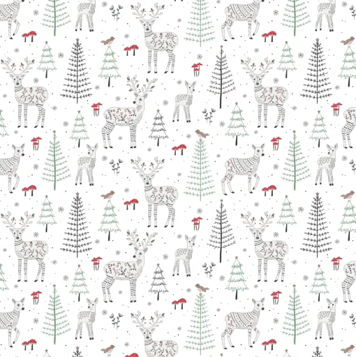 Clearance Sass and Belle Winter Forest Folk Deer Wrapping Paper