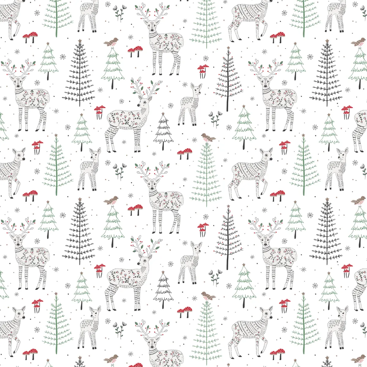 Clearance Sass and Belle Winter Forest Folk Deer Wrapping Paper