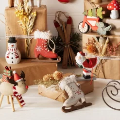 Sale Sass and Belle Wooden Skiing Santa Decoration
