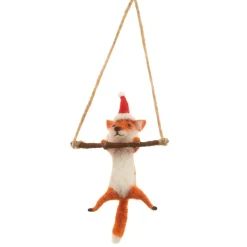 Clearance Sass and Belle Woodland Fun Festive Fox Hanging Felt Decoration