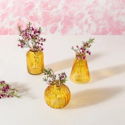 Sale Sass and Belle Yellow Glass Bud Vases - Set of 3